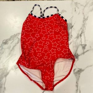 Red and blue bathing suit sizes 7/8